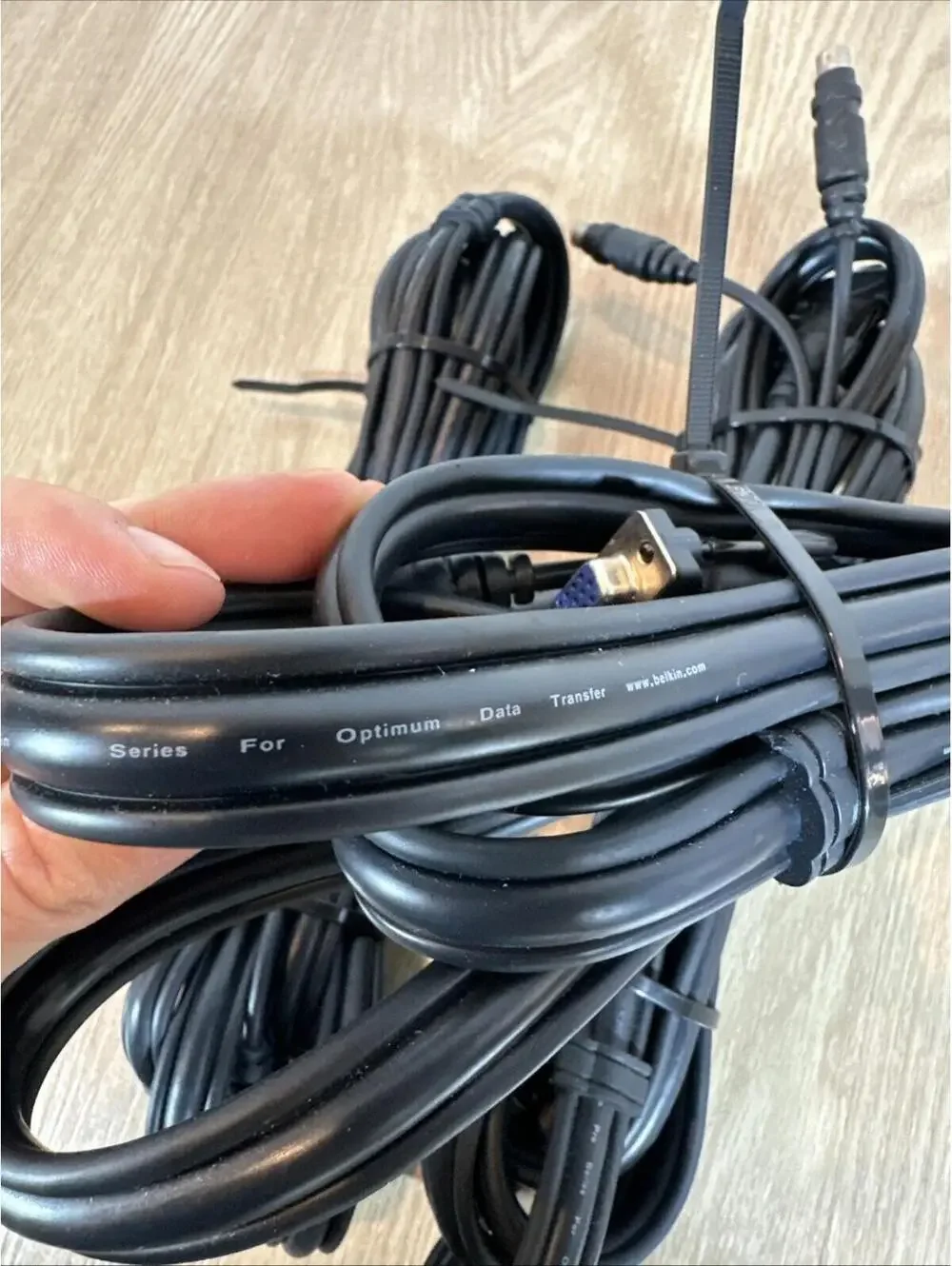 Lot Of 3 Belkin Pro Series Plus 10' OmniView All-In-One VGA PS/2 KVM Cables